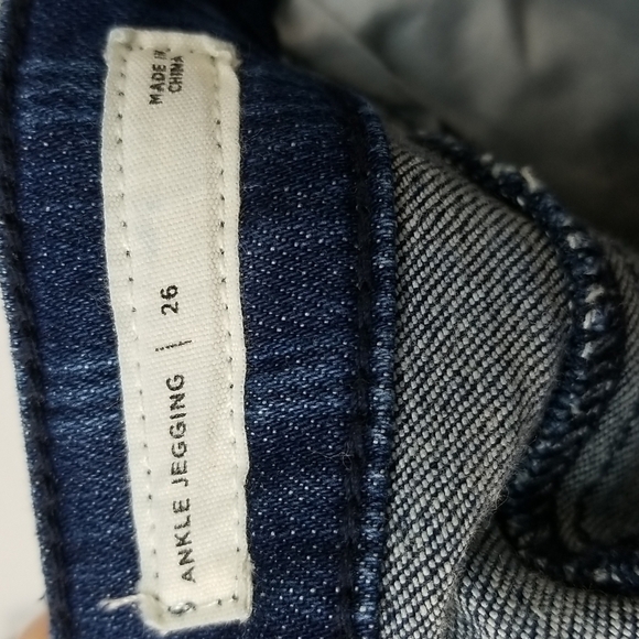 PACSUN Blue Striped Ankle Jeggings w/ Raw Hem, size 26 - Picture 7 of 8